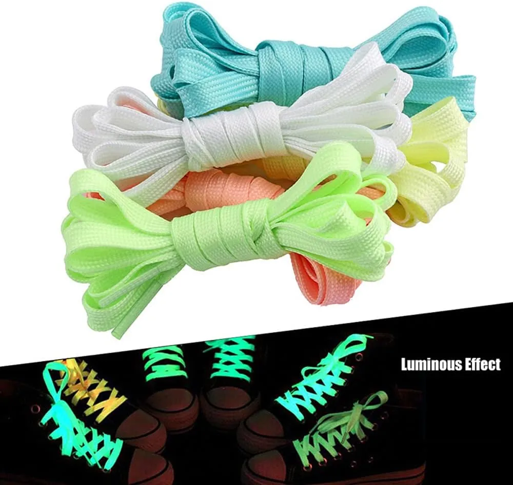 1 Pair Elastic Luminous Shoelaces for Sneakers Sports Shoes Laces Glow in The Dark