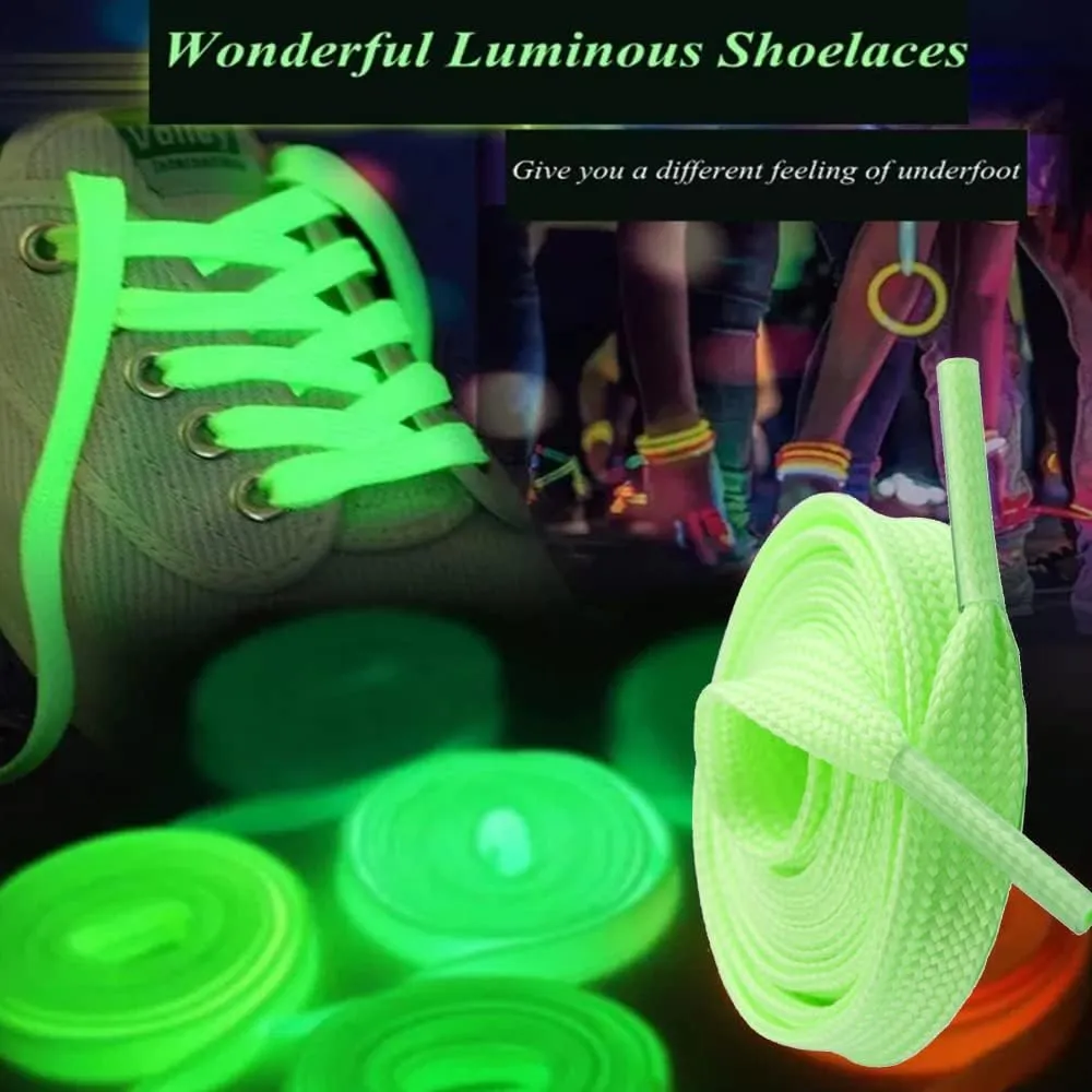1 Pair Elastic Luminous Shoelaces for Sneakers Sports Shoes Laces Glow in The Dark
