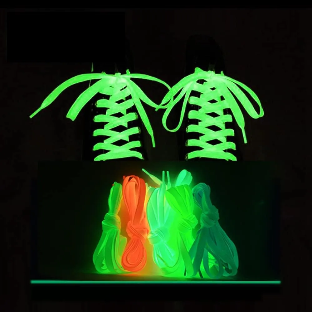 1 Pair Elastic Luminous Shoelaces for Sneakers Sports Shoes Laces Glow in The Dark