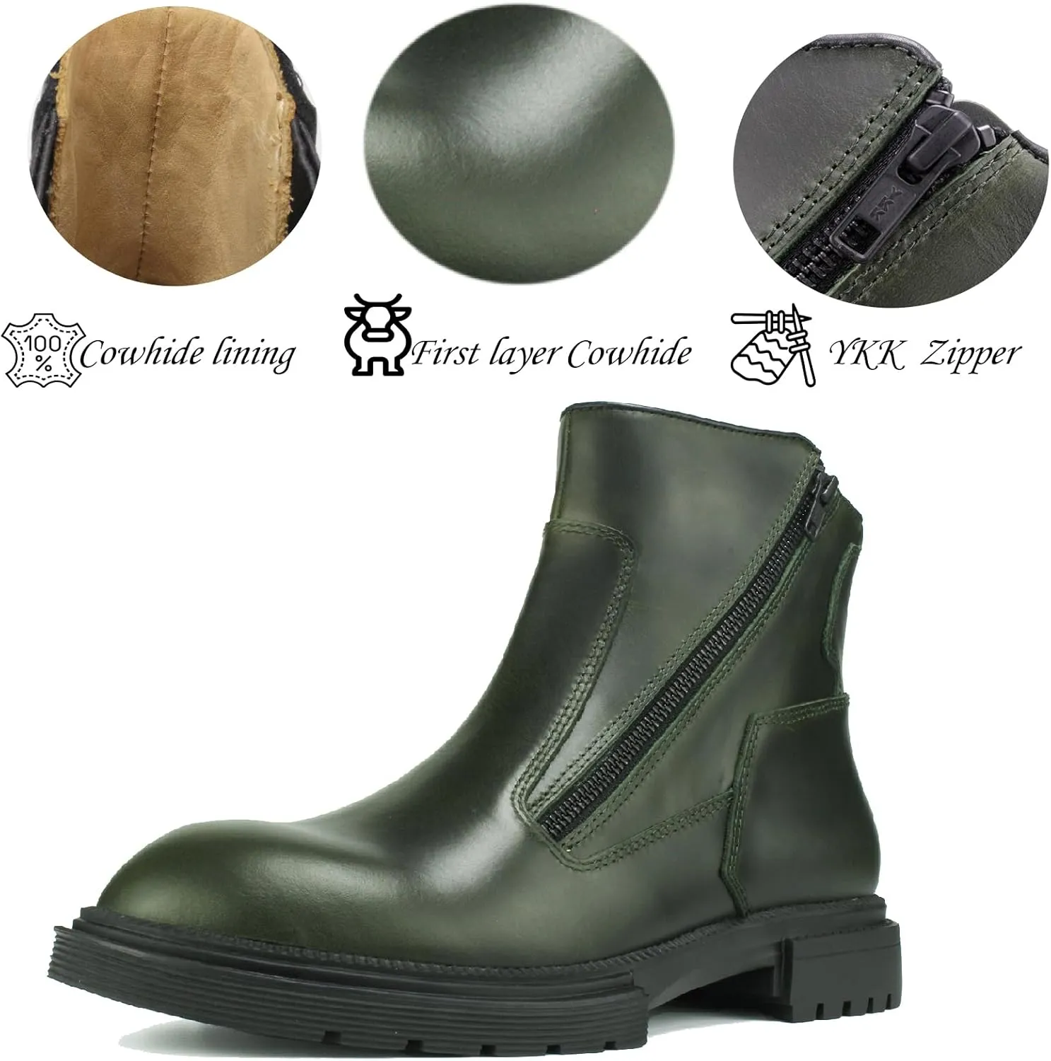 2025 Men's Premium Chelsea Boots - Slip-Resistant Rubber Sole, Full-Grain Leather & YKK Zipper, Breathable OrthoLite Insole | Business Casual Ankle Boots with Anti-Odor Technology