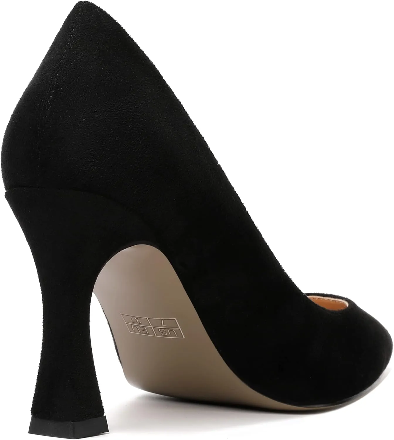 AMBELIGHT Womens Slip On Dress Pointed Toe Suede Wedding Stiletto High Heel Pumps Shoes 3.3 Inch