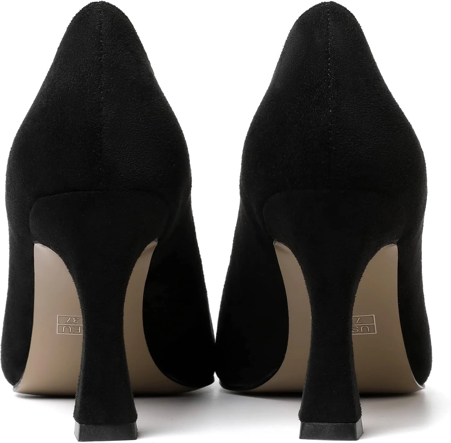 AMBELIGHT Womens Slip On Dress Pointed Toe Suede Wedding Stiletto High Heel Pumps Shoes 3.3 Inch
