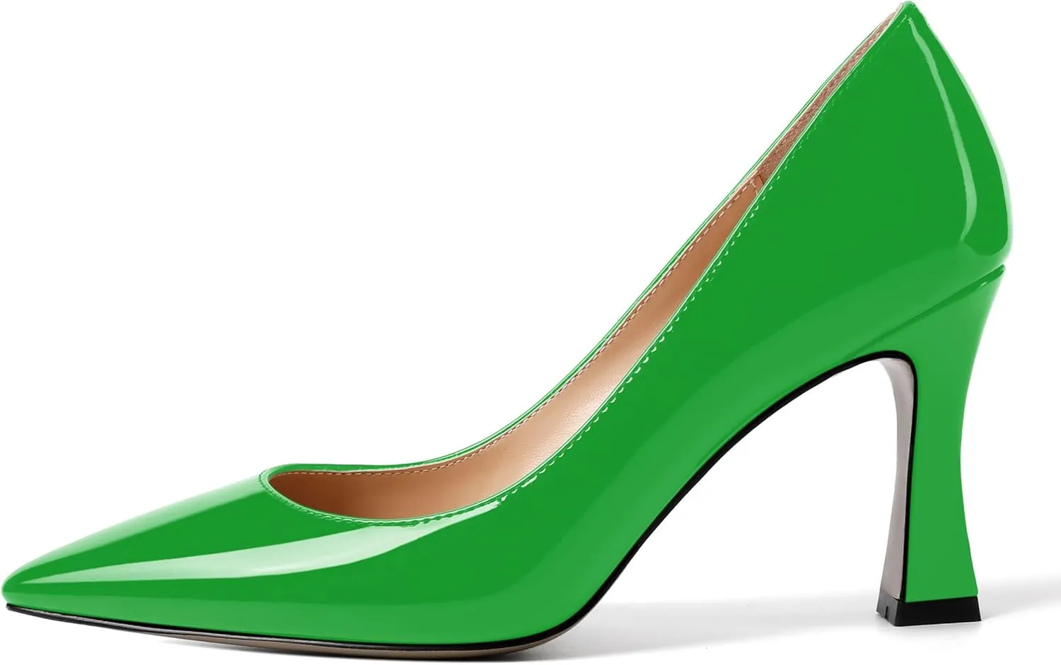AMBELIGHT Womens Slip On Dress Pointed Toe Suede Wedding Stiletto High Heel Pumps Shoes 3.3 Inch