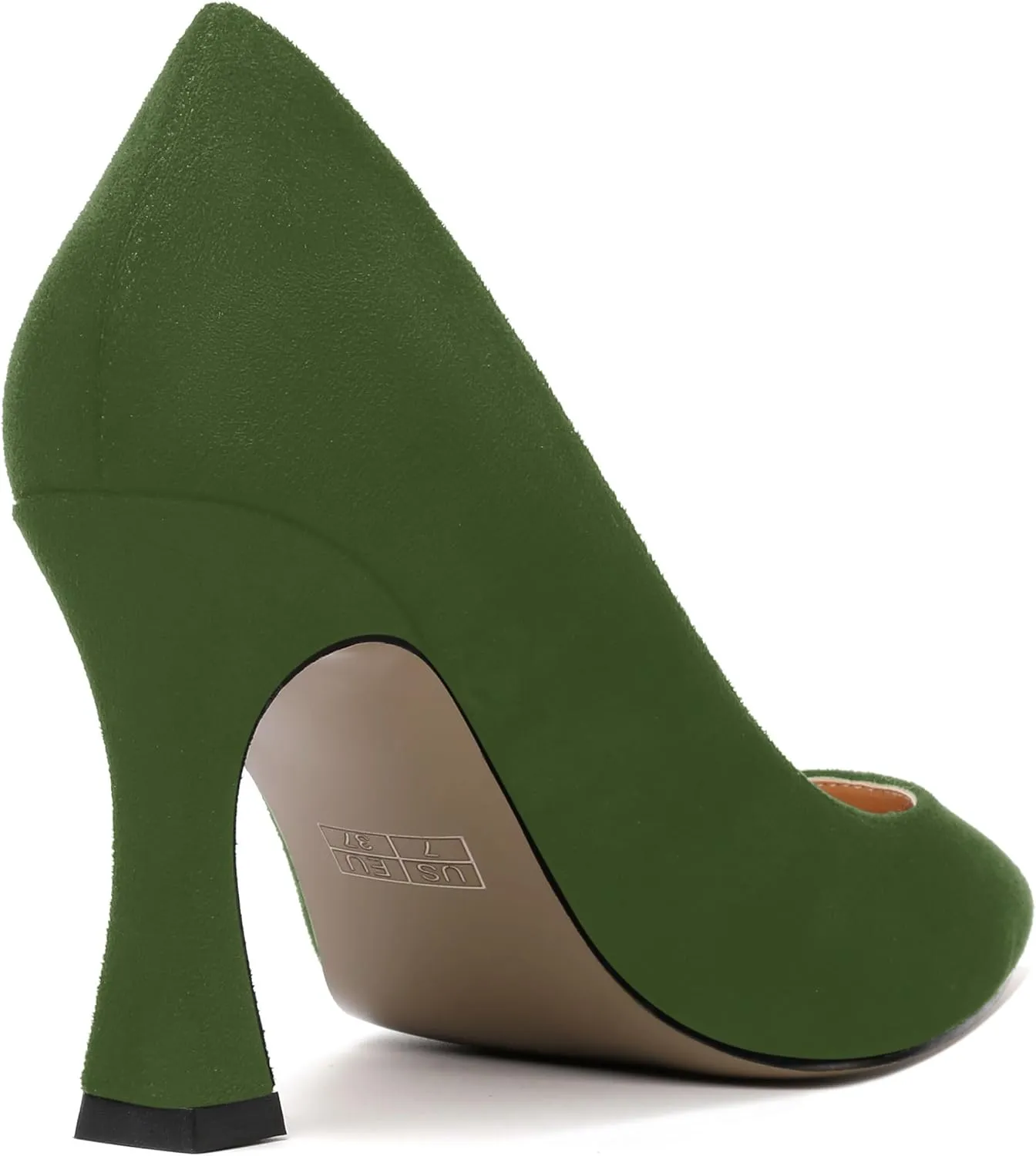 AMBELIGHT Womens Slip On Dress Pointed Toe Suede Wedding Stiletto High Heel Pumps Shoes 3.3 Inch