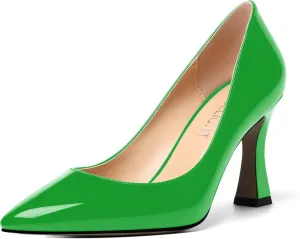 AMBELIGHT Womens Slip On Dress Pointed Toe Suede Wedding Stiletto High Heel Pumps Shoes 3.3 Inch