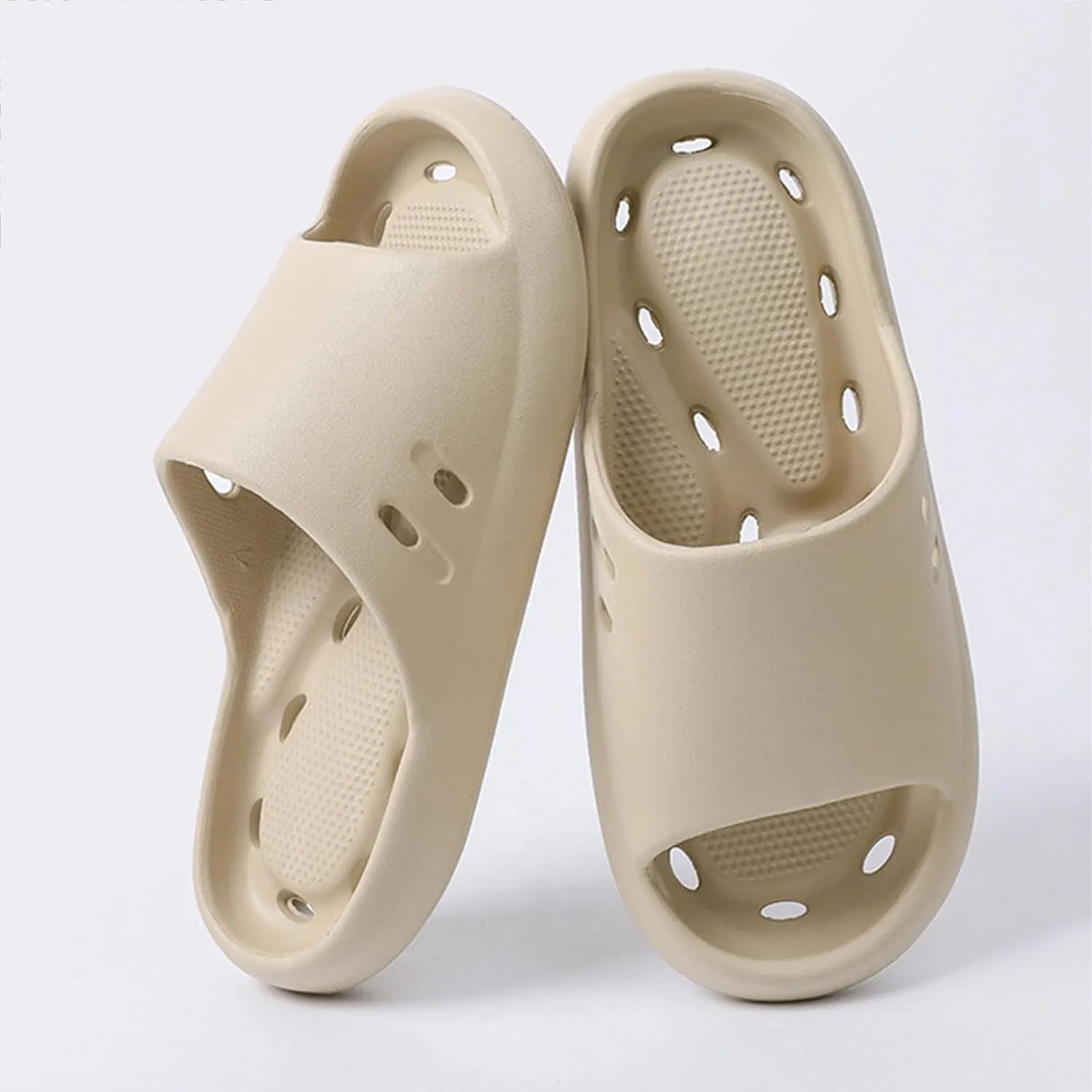 Bath Slippers Lightweight Beach Sandals Soft Sole Open Toe Non Slip Summer Bathroom Indoor House Slippers with Drain Holes