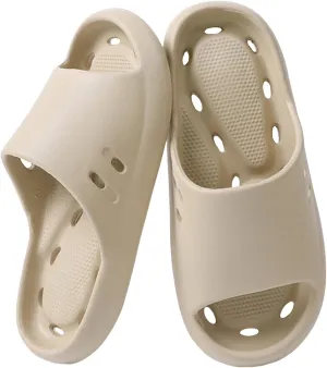 Bath Slippers Lightweight Beach Sandals Soft Sole Open Toe Non Slip Summer Bathroom Indoor House Slippers with Drain Holes