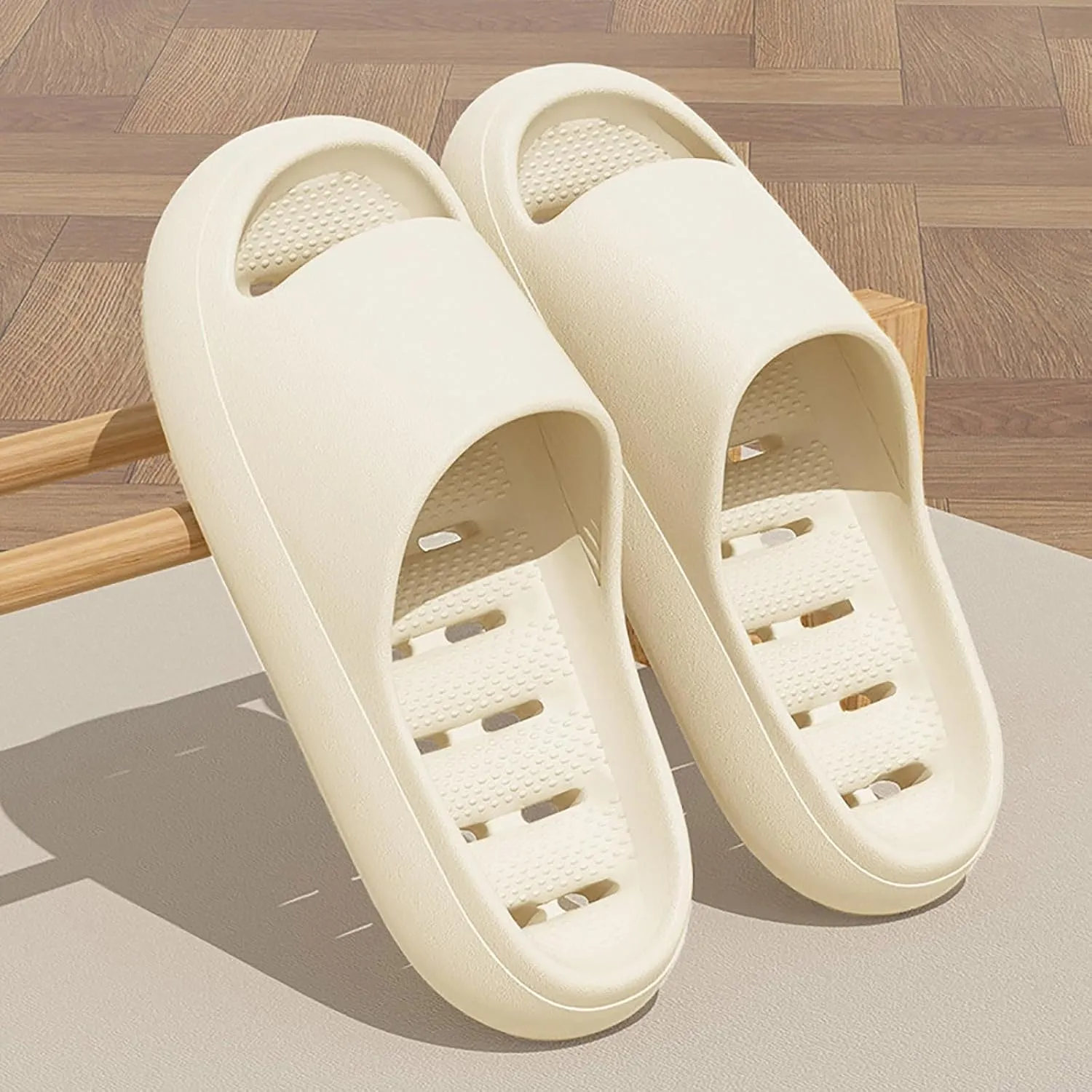 Bathroom Slippers Men Womens Slides Mens Shower Shoes Shower Shoes Women Ultra Comfort Drainage Hole Quick Drying Slippers
