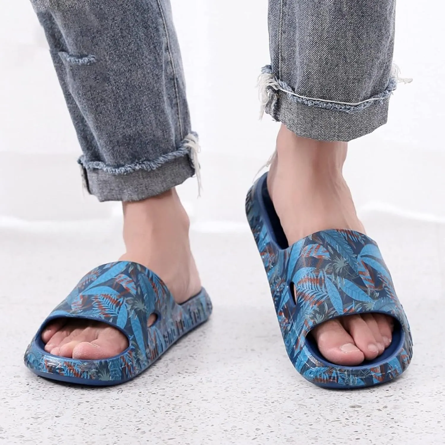 Bathroom Slippers Travel Slippers for Women Foldable with Drainage Hole Water Shoe for Beach, Showers