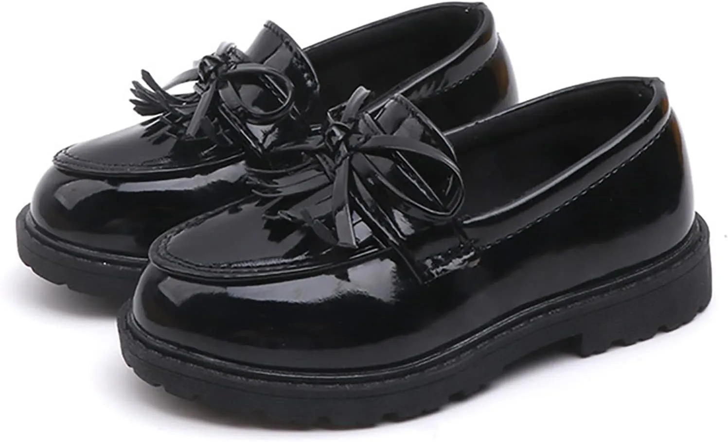 Boys Shoes Girls Slip On Leather Loafer Tassel Bow School Dress Shoes for Girls Shoes for Boys