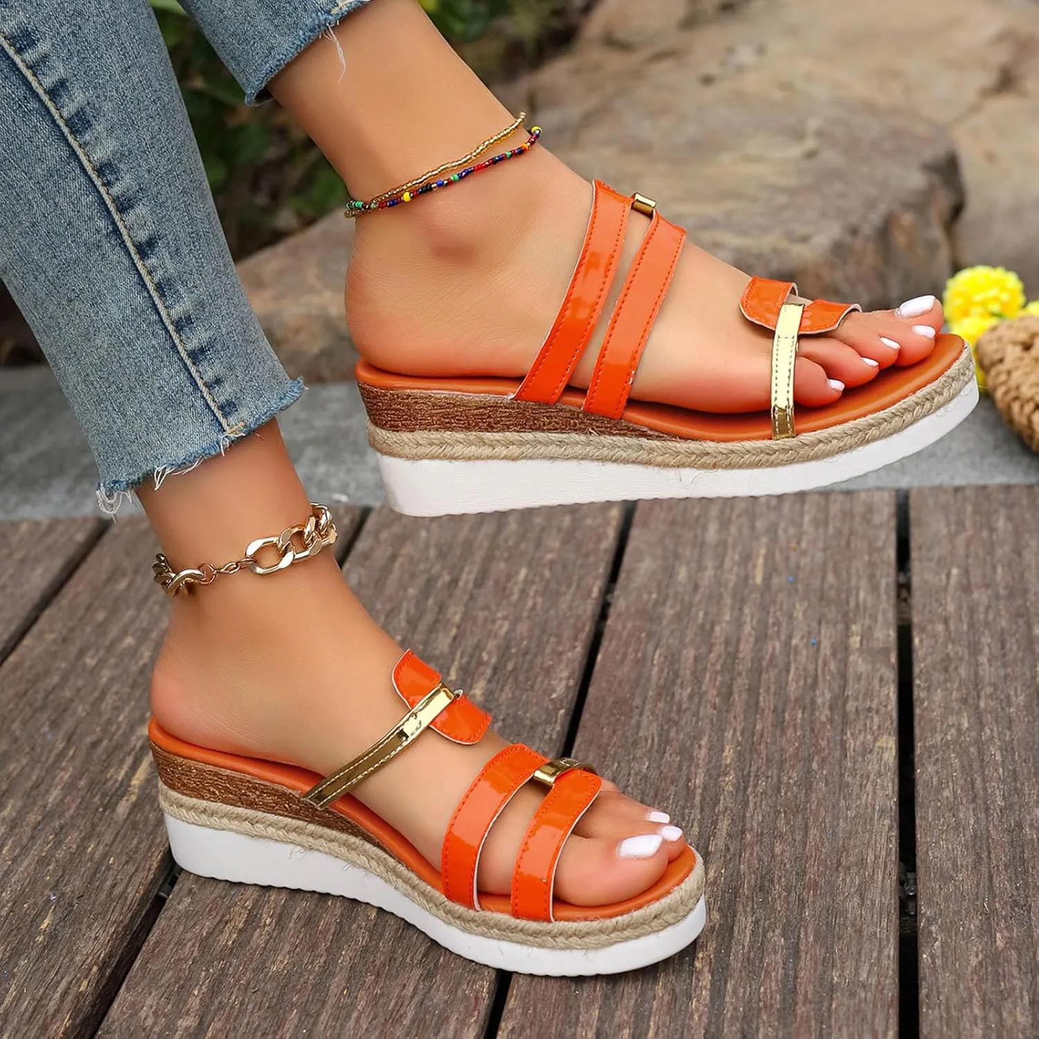 Breathable Summer Sandals for Women Recovery Slides Sandals Walking Sandals Casual Non Slip Wedge Sandals