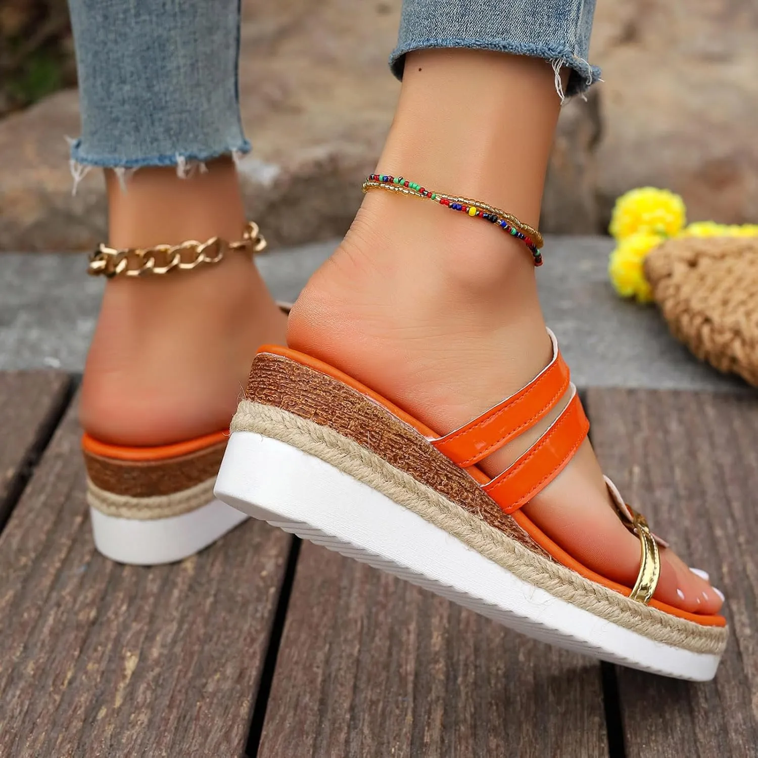 Breathable Summer Sandals for Women Recovery Slides Sandals Walking Sandals Casual Non Slip Wedge Sandals