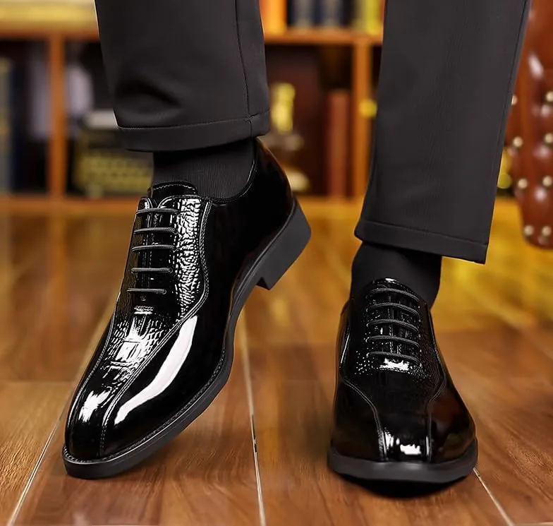 Classic Men's Leather Dress Shoes Men Breathable Leather Wingtip Brogue Oxfords