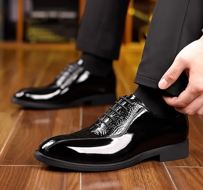 Classic Men's Leather Dress Shoes Men Breathable Leather Wingtip Brogue Oxfords