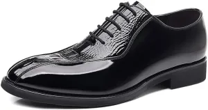 Classic Men's Leather Dress Shoes Men Breathable Leather Wingtip Brogue Oxfords