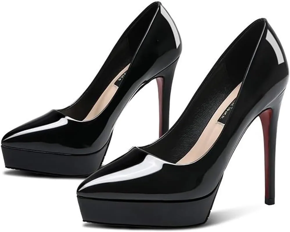 Closed Toe Heels for Women Modern Classic Wedding Party Dress Shoes Luxury Leather Stiletto High Heels