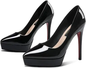 Closed Toe Heels for Women Modern Classic Wedding Party Dress Shoes Luxury Leather Stiletto High Heels