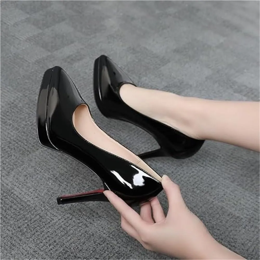 Closed Toe Heels for Women Modern Classic Wedding Party Dress Shoes Luxury Leather Stiletto High Heels