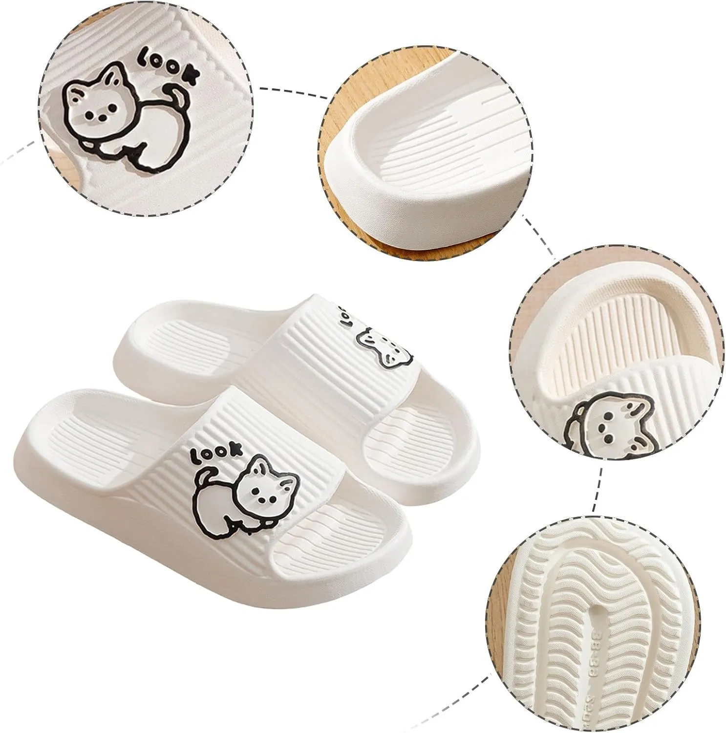Cloud Slides Men Non Slip Quick Drying Shower Slides Swimming Beach Indoor and Outdoor for Men