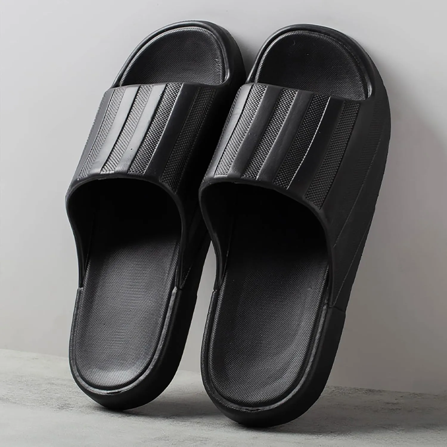 Cloud Slides Men Open Toe Shower Shoes Bathroom Sandals Shower Sandals House Shoes with Low Arch Support