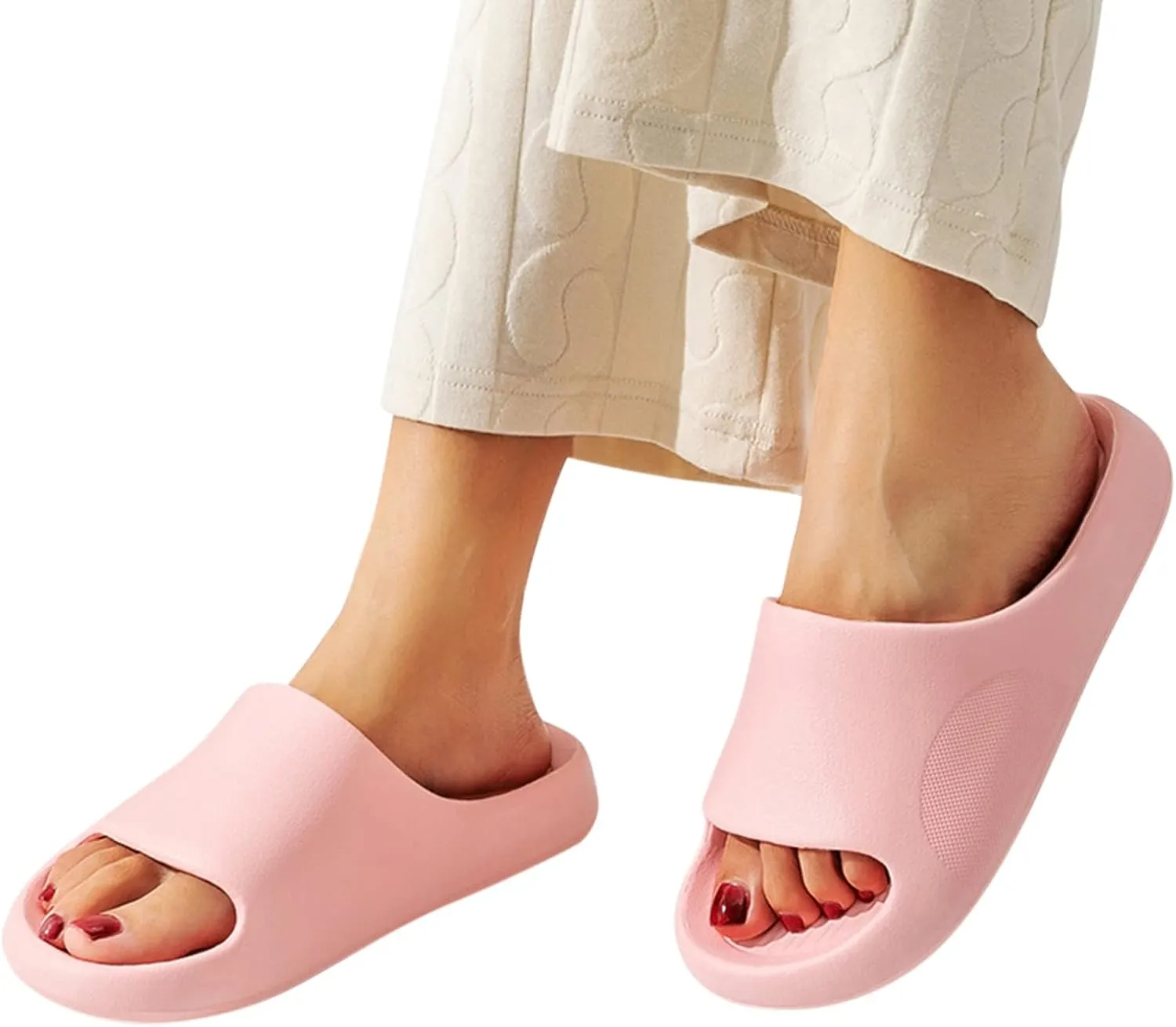 Cloud Slides Non-Slip Pool Beach Bathroom Travel Slippers Non Slip Summer Bathroom Indoor House Slippers with Drain Holes