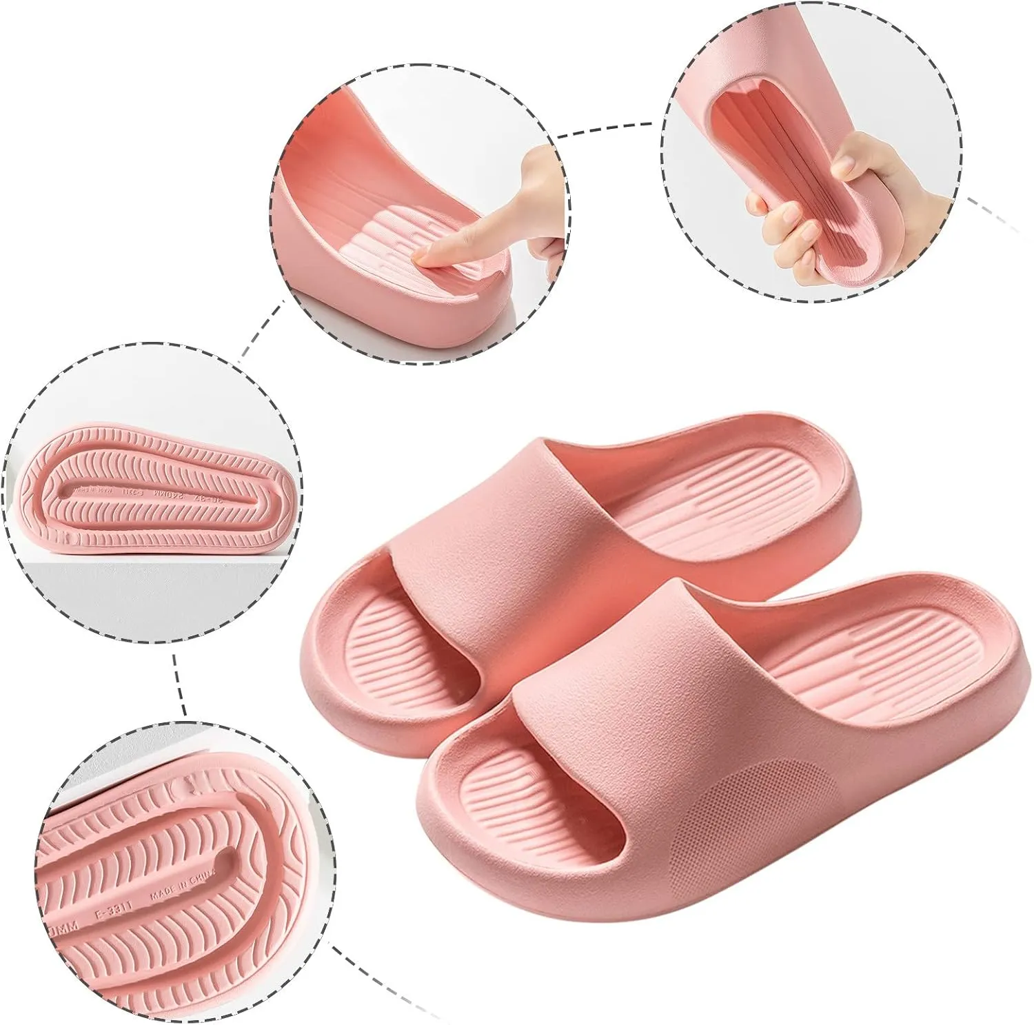 Cloud Slides Non-Slip Pool Beach Bathroom Travel Slippers Non Slip Summer Bathroom Indoor House Slippers with Drain Holes