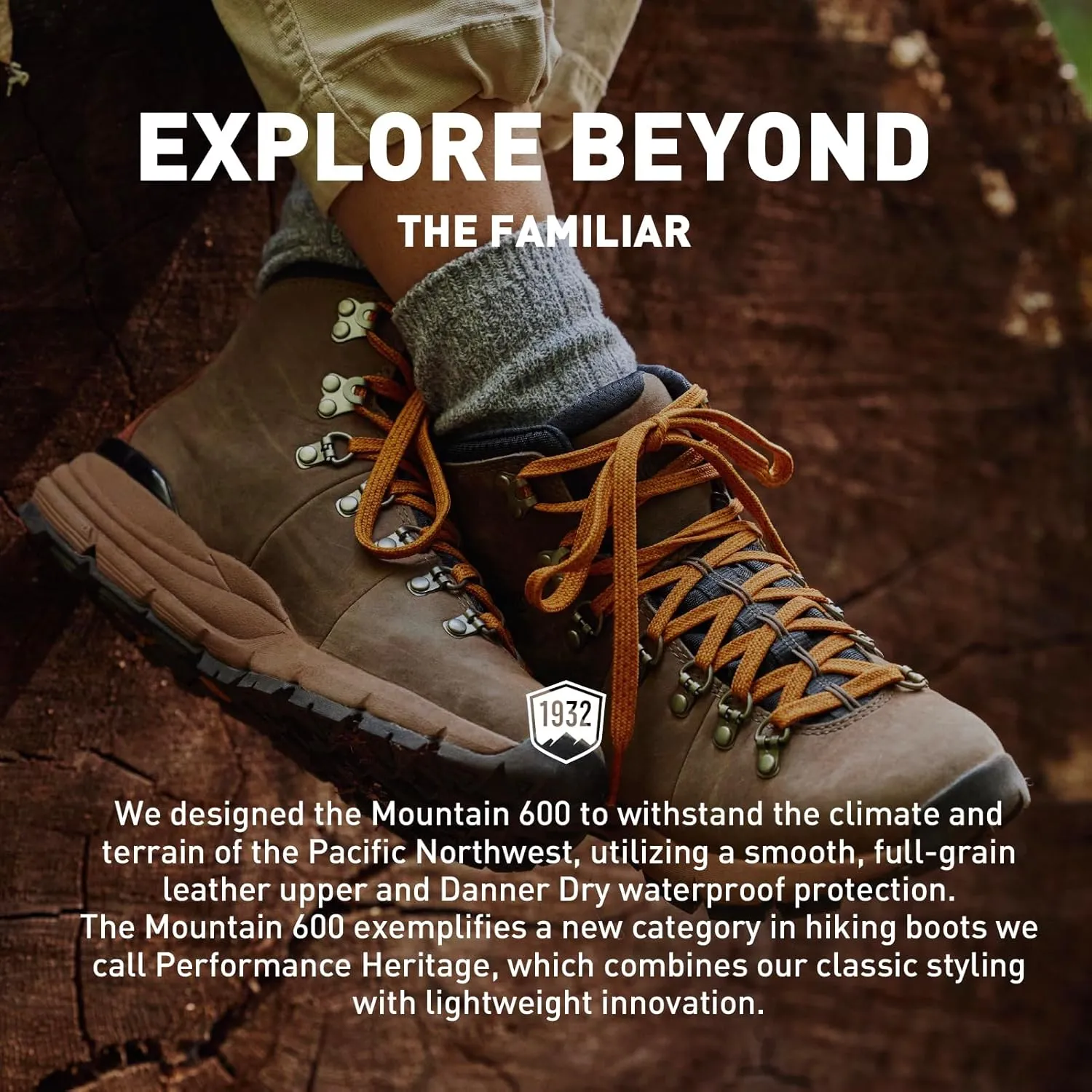 Danner Mountain 600 Hiking Boots for Women - Waterproof, Durable Suede Upper, Breathable Lining, Triple-Density Footbed & Vibram Traction Outsole