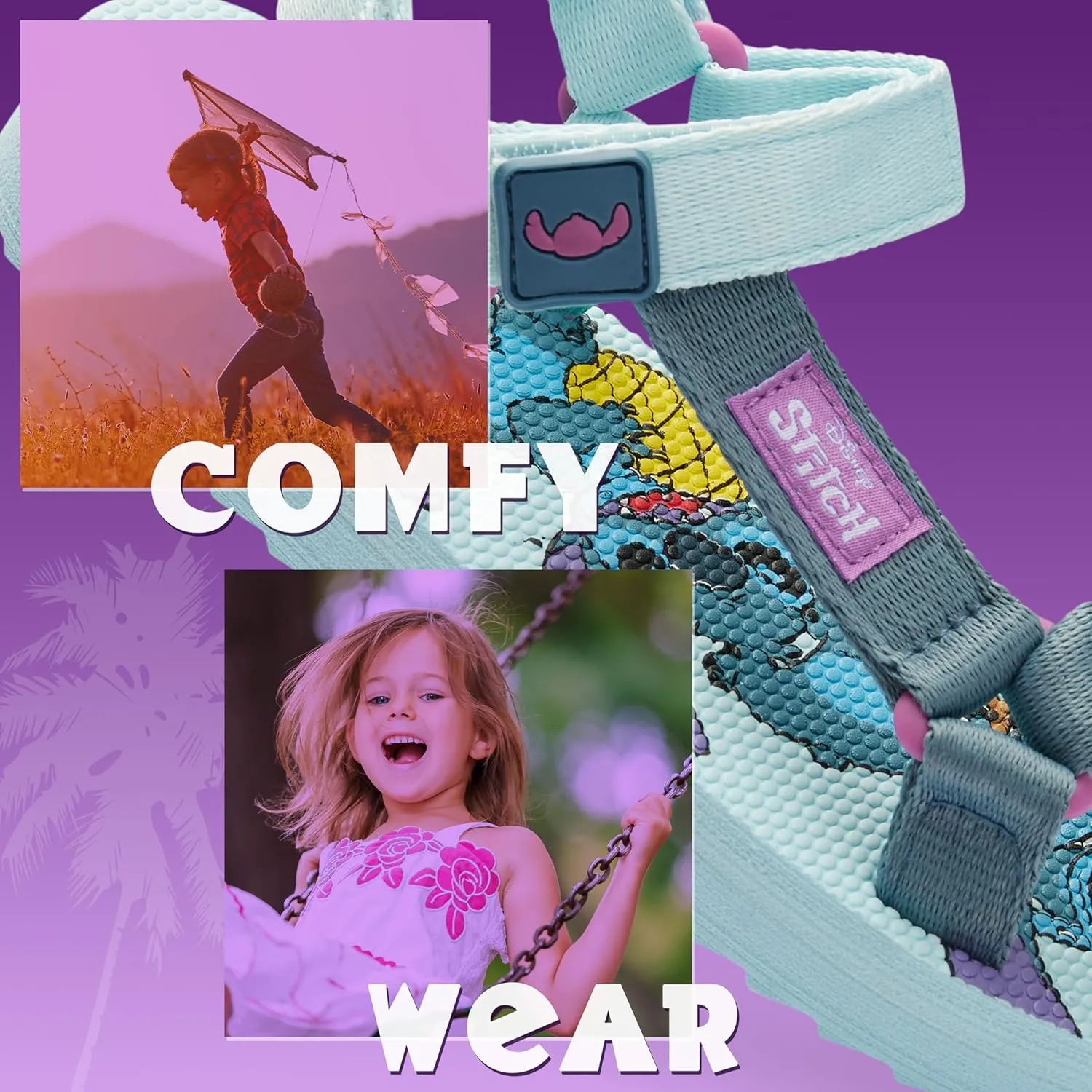 Disney Stitch Girls Sandals, Summer Shoes with Adjustable Straps - Stitch Gifts