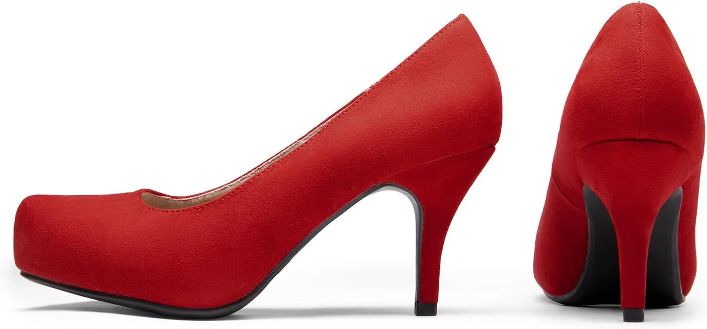 DREAM PAIRS Tiffany Women's Classic Elegant Versatile Low Stiletto Heel Dress Platform Pumps Shoes