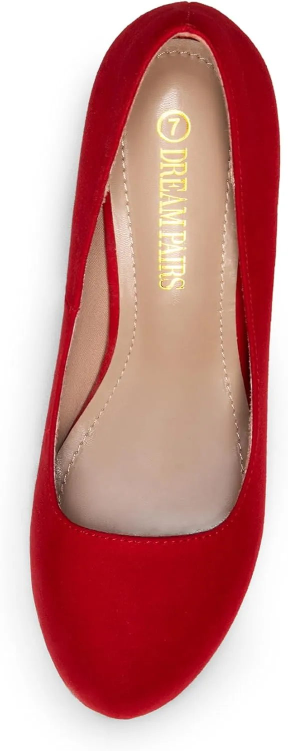 DREAM PAIRS Tiffany Women's Classic Elegant Versatile Low Stiletto Heel Dress Platform Pumps Shoes