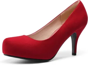 DREAM PAIRS Tiffany Women's Classic Elegant Versatile Low Stiletto Heel Dress Platform Pumps Shoes