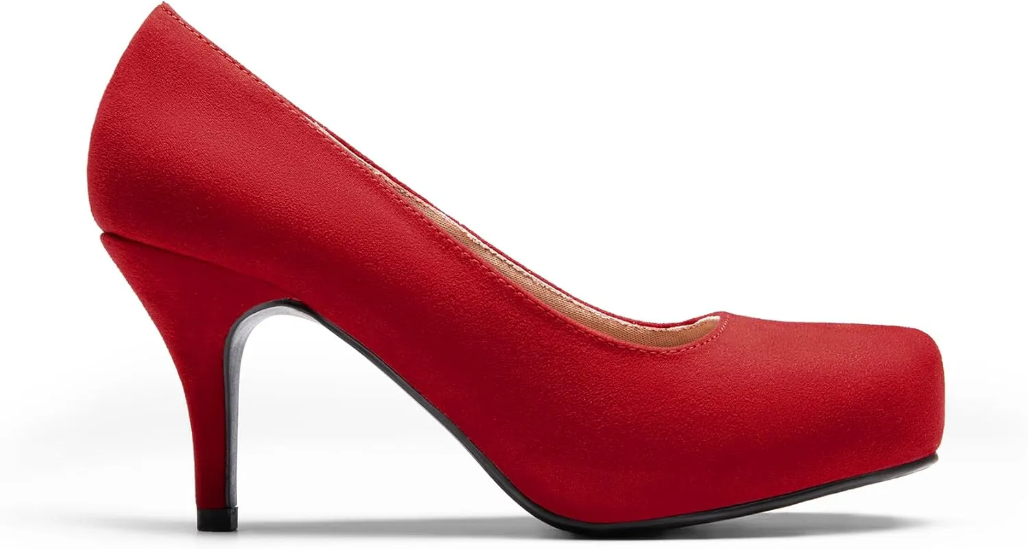 DREAM PAIRS Tiffany Women's Classic Elegant Versatile Low Stiletto Heel Dress Platform Pumps Shoes
