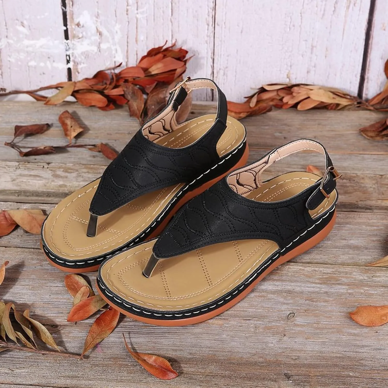 Flip Flops with Arch Support for Women Orthopedic Comfortable Sandals Wide Width Adjustable Summer Beach Slippers