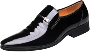 Formal Shoes for Men Men's Dress Oxford Shoes Faux Patent Leather Pointed Toe Formal Tuxedo Shoes for Business, Wedding & Work, Fashion Formal Oxford Shoes