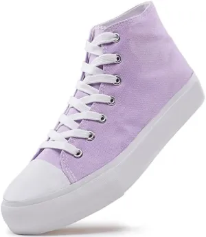 FUUPNN Platform Sneakers Canvas Fashion Lace Up Classic Casual Walking Shoes High Tops Canvas Shoes Casual Tennis Shoes
