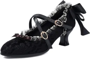 Gicoiz Low Kitten Heels Mary Jane Womens Classic Brogue Shoes