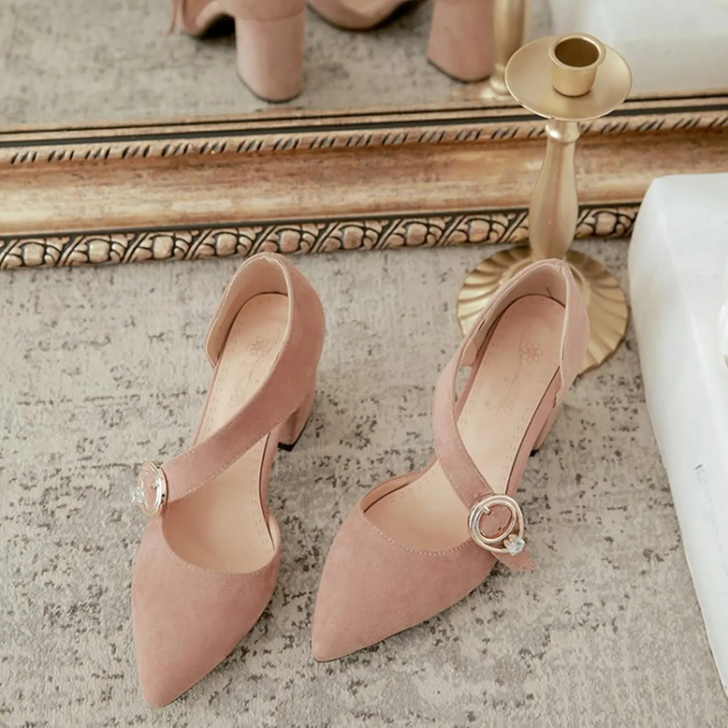 Gicoiz Pointed Toe Heels Women Formal Block Heels Sandals