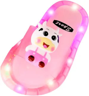 Girls Light Up Shoes Non-Slip Open Toe Soft Sole Flat Luminous Sandal Toddler Slip On Led Shoes