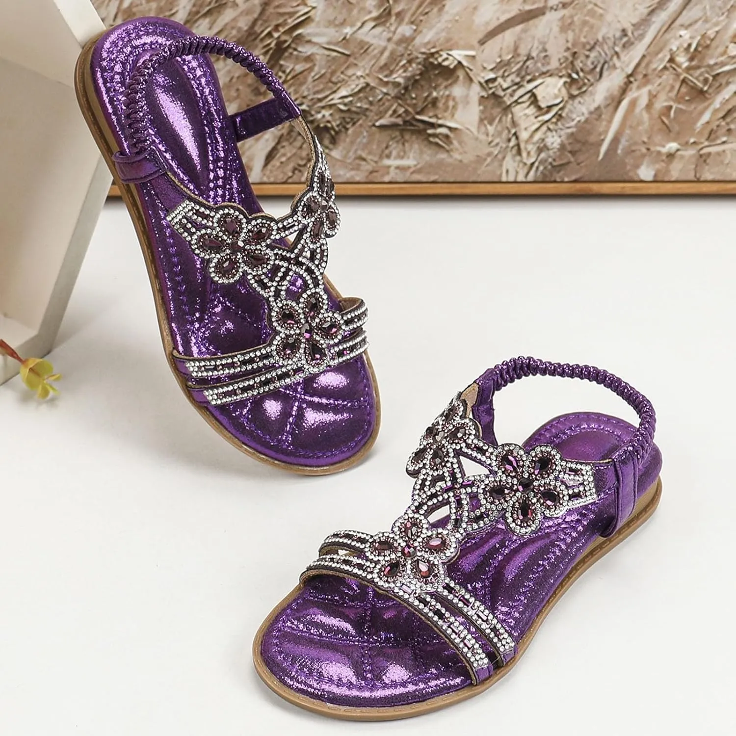 Girls Wedding Dance Sandals Pearl Flower Sequins Flat Open Toe Princess Shoes Formal Elegant Kids Non Slip Wide Shoes