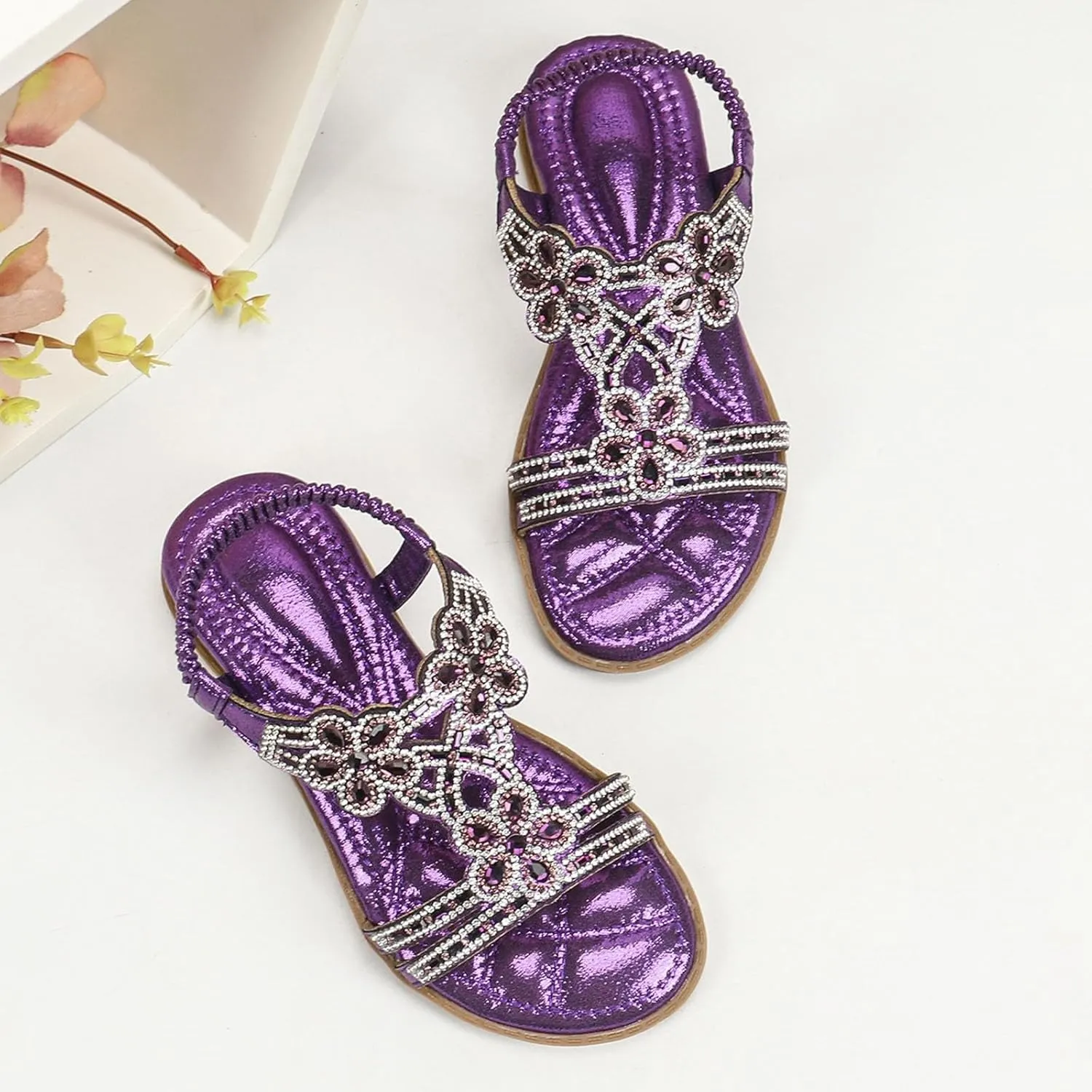 Girls Wedding Dance Sandals Pearl Flower Sequins Flat Open Toe Princess Shoes Formal Elegant Kids Non Slip Wide Shoes