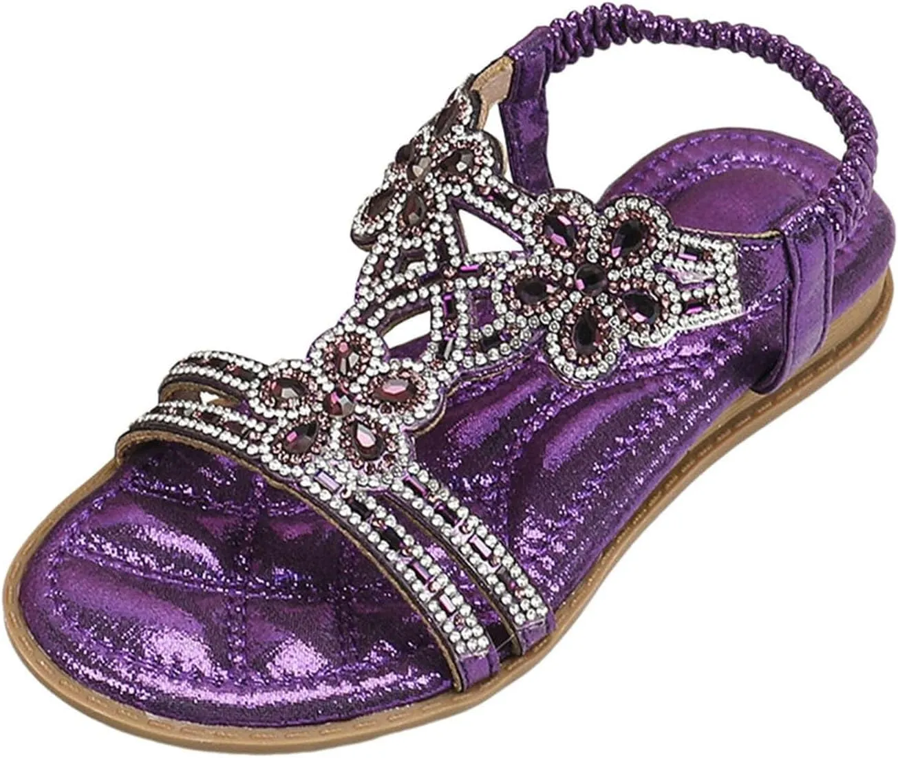 Girls Wedding Dance Sandals Pearl Flower Sequins Flat Open Toe Princess Shoes Formal Elegant Kids Non Slip Wide Shoes