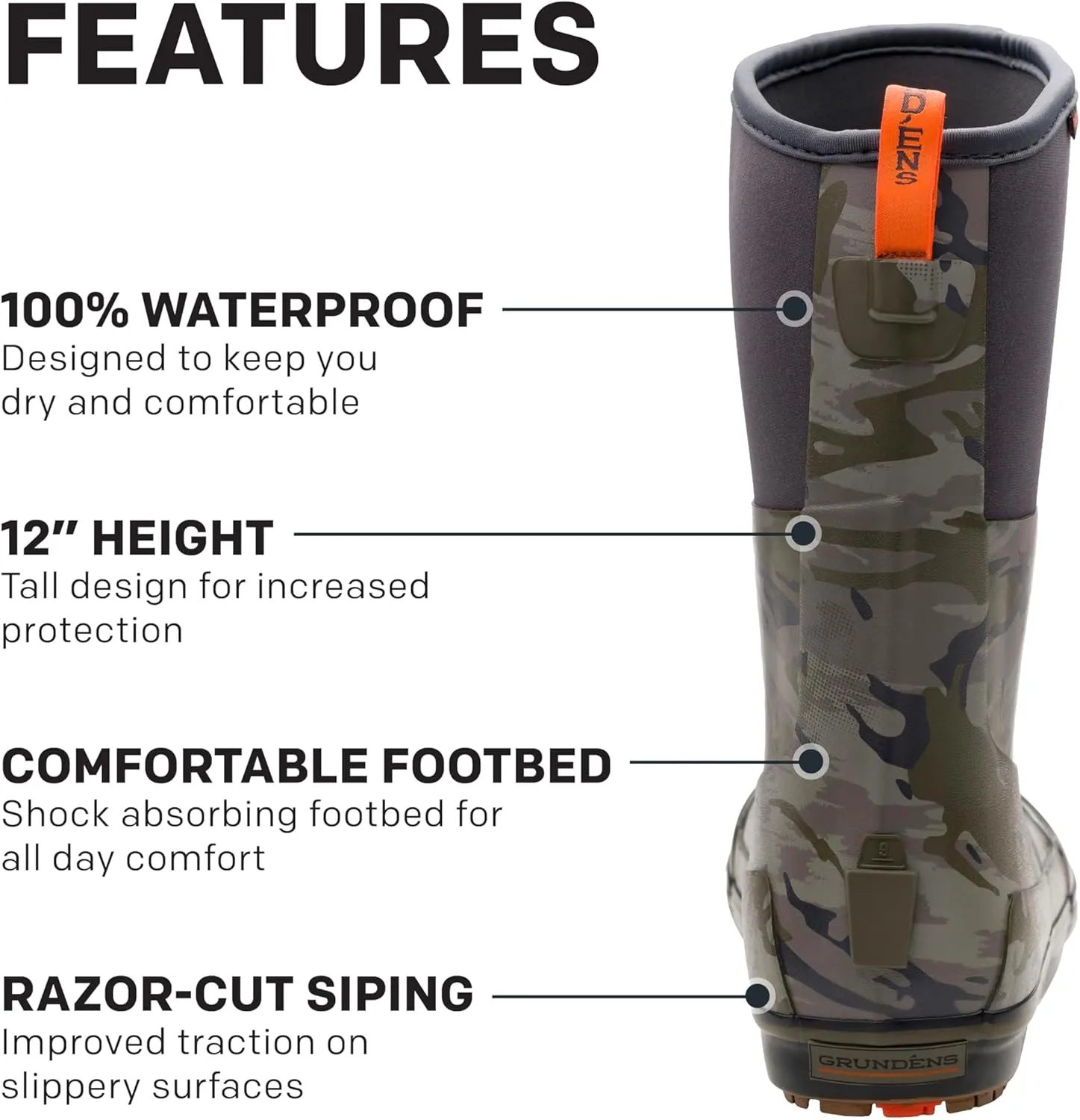 Grundéns Men’s 12” Deck Boot | Durable, Waterproof