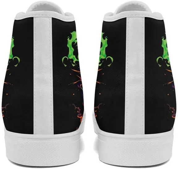 Halloween Pumpkin Hightop Canvas Shoes Men's Women's Holiday Fashion Flat Unisex Sneaker Ghost Skull Trendy Footwear