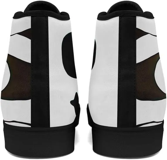 Halloween Pumpkin Hightop Canvas Shoes Men's Women's Holiday Fashion Flat Unisex Sneaker Ghost Skull Trendy Footwear