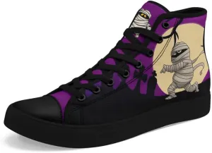Halloween Pumpkin Hightop Canvas Shoes Men's Women's Holiday Fashion Flat Unisex Sneaker Ghost Skull Trendy Footwear