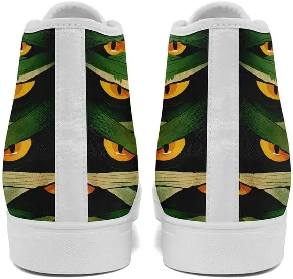 Halloween Pumpkin Hightop Canvas Shoes Men's Women's Holiday Fashion Flat Unisex Sneaker Ghost Skull Trendy Footwear