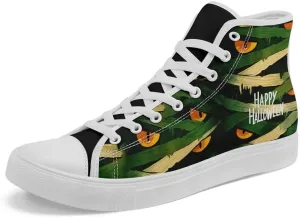 Halloween Pumpkin Hightop Canvas Shoes Men's Women's Holiday Fashion Flat Unisex Sneaker Ghost Skull Trendy Footwear