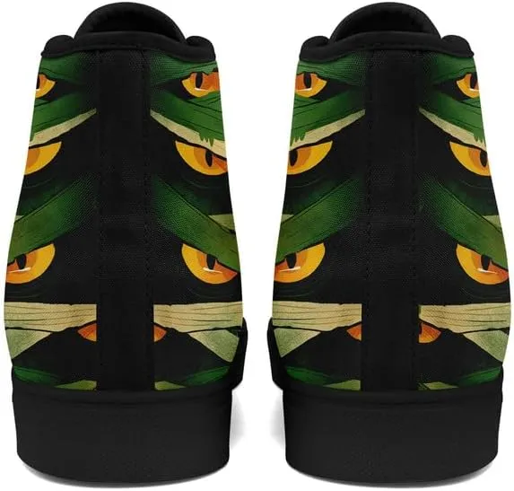 Halloween Pumpkin Hightop Canvas Shoes Men's Women's Holiday Fashion Flat Unisex Sneaker Ghost Skull Trendy Footwear