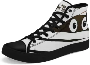 Halloween Pumpkin Hightop Canvas Shoes Men's Women's Holiday Fashion Flat Unisex Sneaker Ghost Skull Trendy Footwear