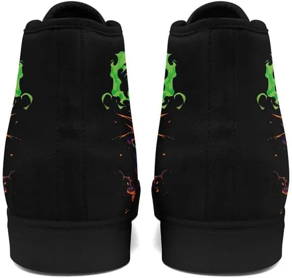 Halloween Pumpkin Hightop Canvas Shoes Men's Women's Holiday Fashion Flat Unisex Sneaker Ghost Skull Trendy Footwear
